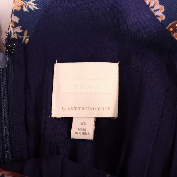 Elegant Anthropologie Jumpsuit in Navy Blue, Paisley Pattern Size XS - Picture 8 of 8